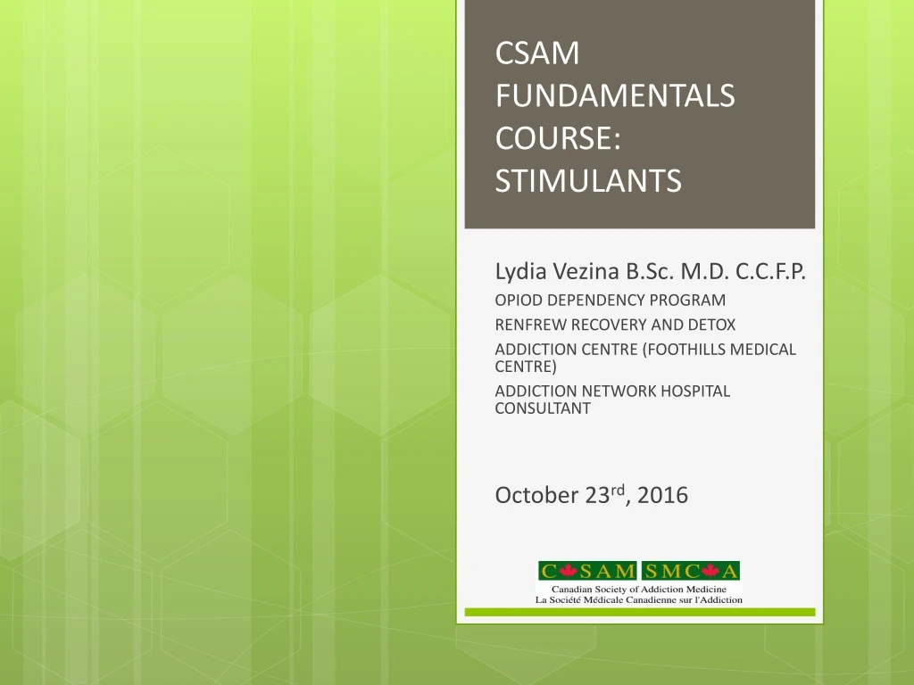 csam fundamentals course stimulants