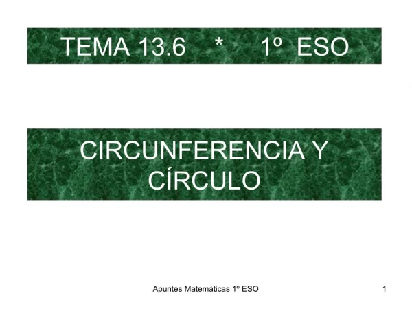 CIRCUNFERENCIA Y C RCULO