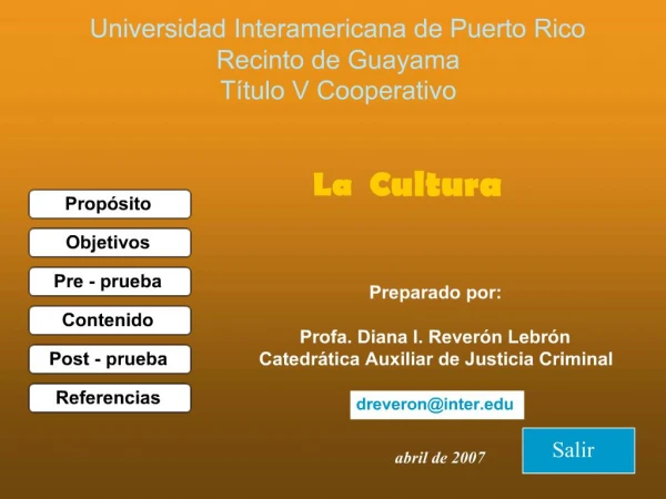Universidad Interamericana de Puerto Rico Recinto de Guayama T tulo V Cooperativo