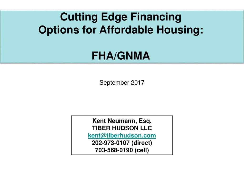 cutting edge financing options for affordable