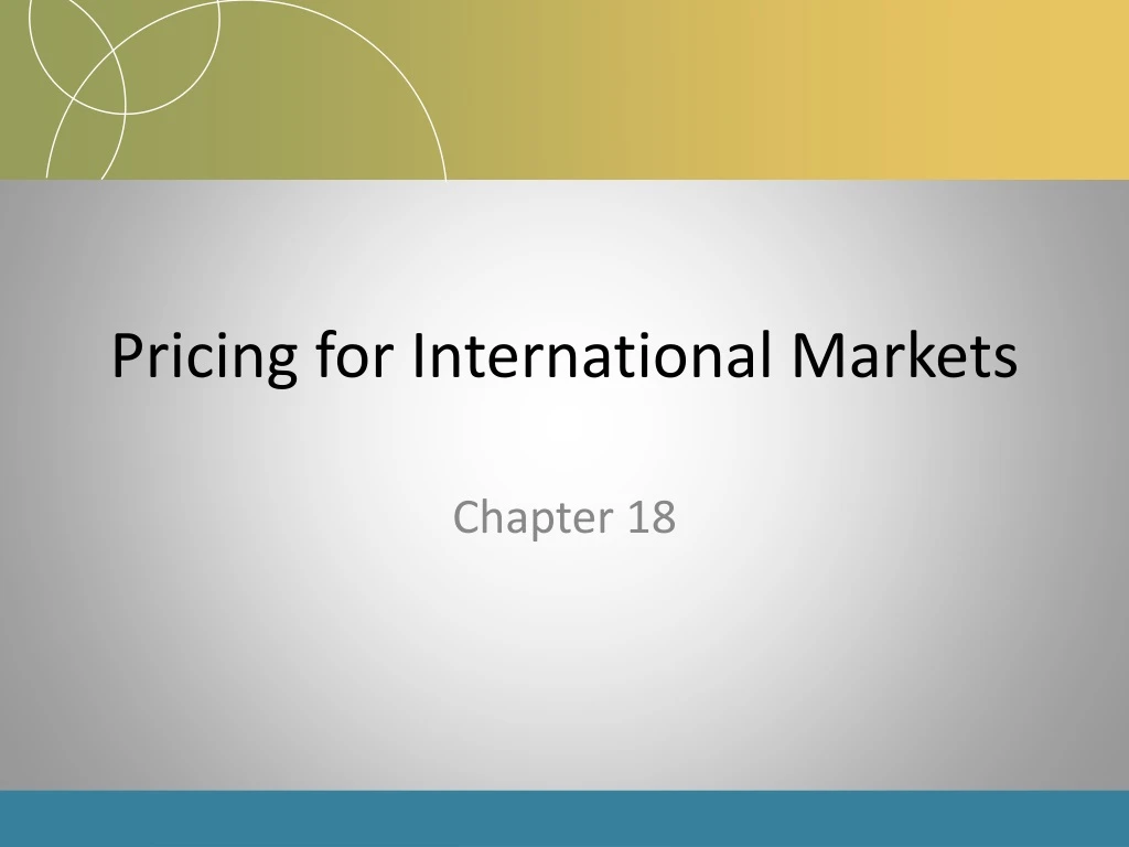 pricing for international markets