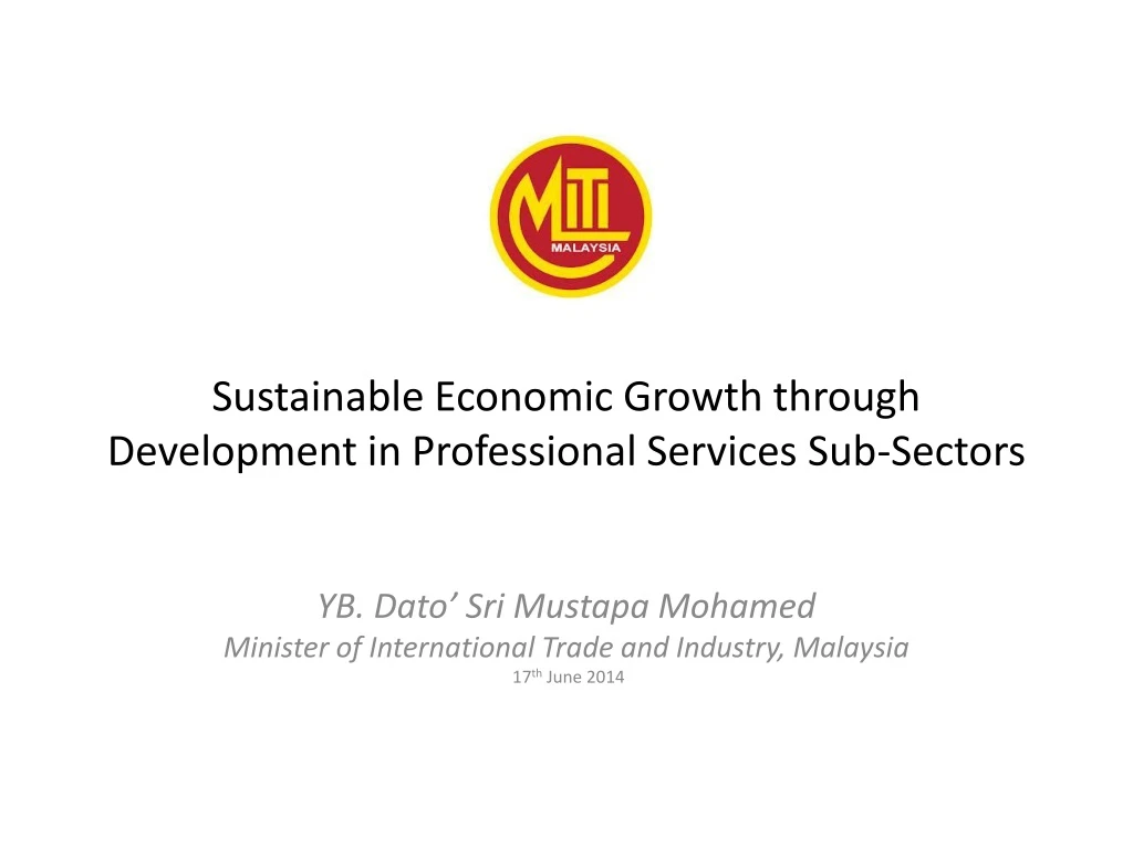 sustainable economic growth through development in professional services sub sectors