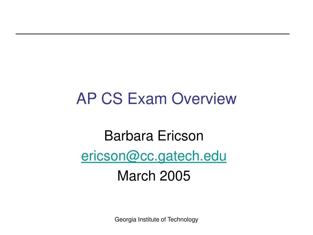 ap cs exam overview