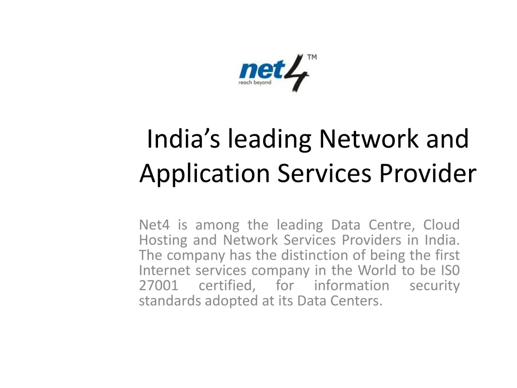 india s leading network and application services provider