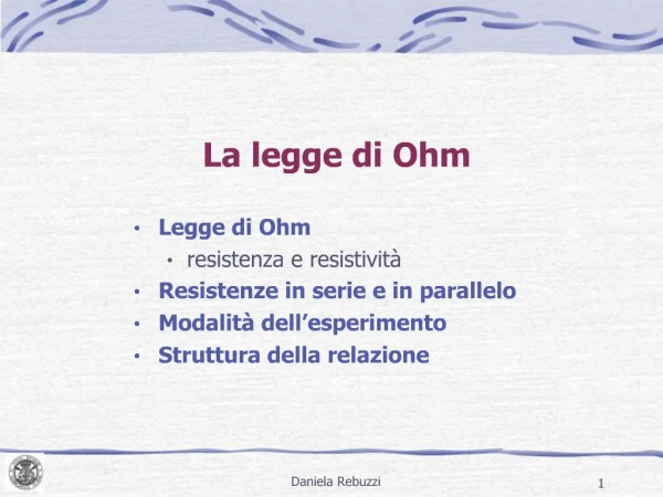 La legge di Ohm