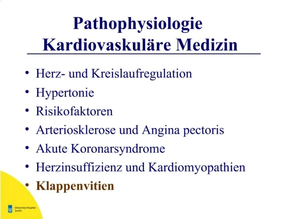 Pathophysiologie Kardiovaskul re Medizin