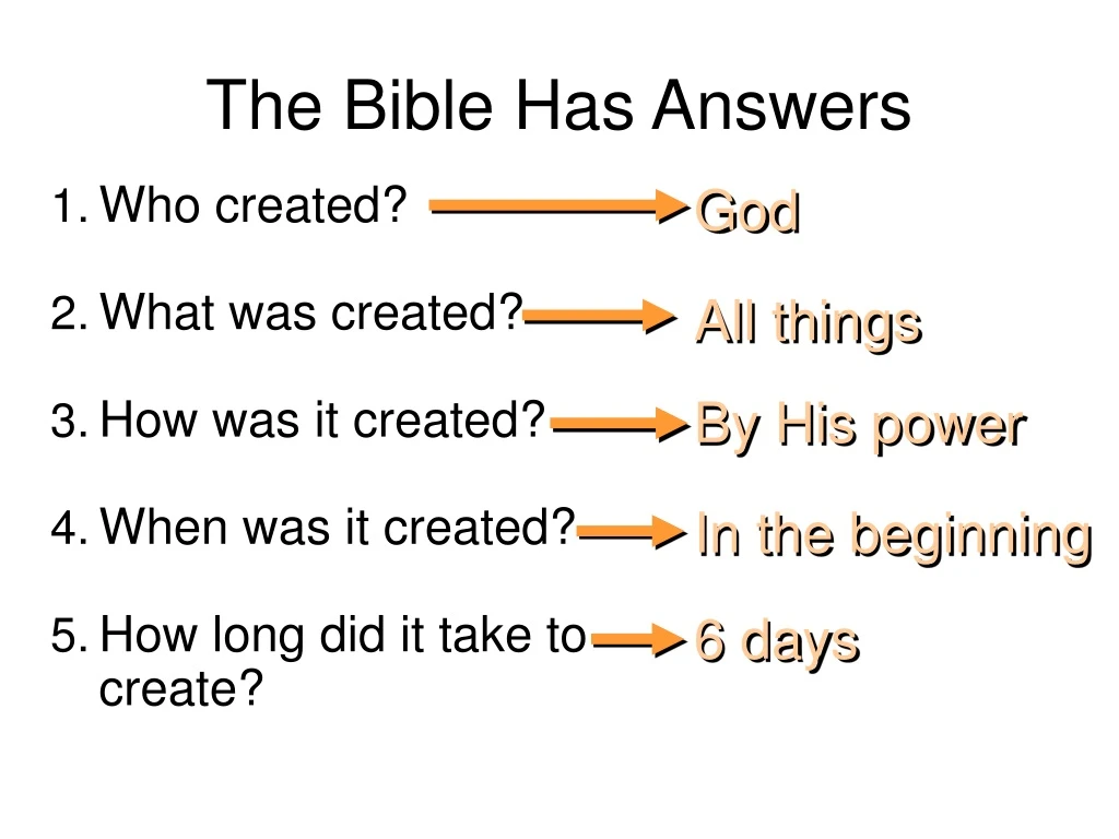 the bible has answers
