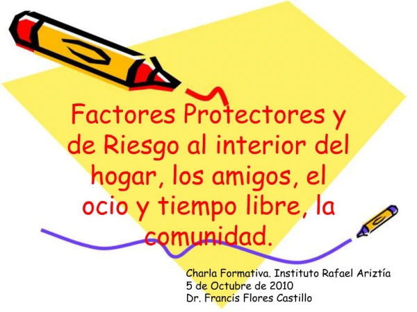 Factores Protectores y de Riesgo al interior del hogar, los amigos, el ocio y tiempo libre, la comunidad.