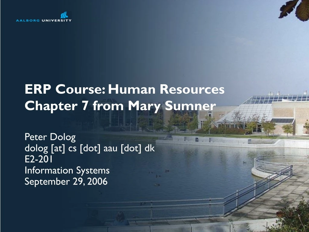 erp course human resources chapter 7 from mary sumner