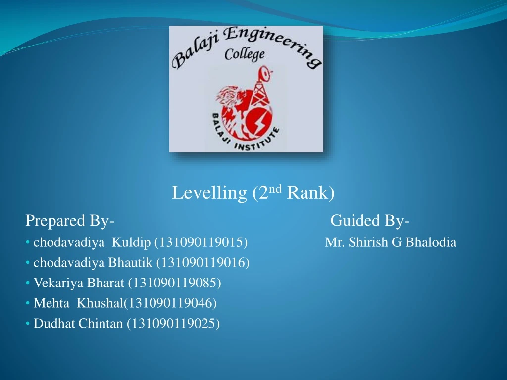 levelling 2 nd rank