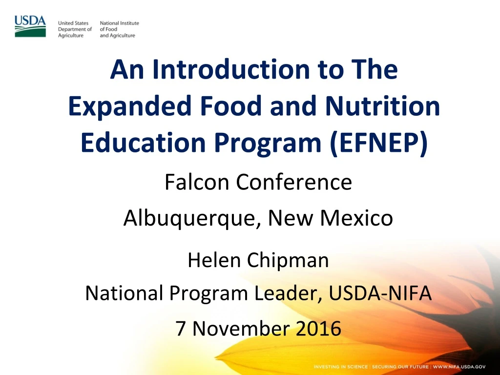 an introduction to the expanded food and nutrition education program efnep
