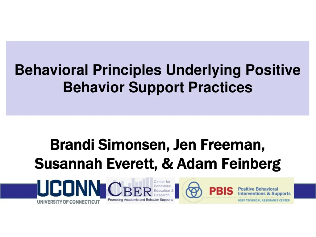 behavioral principles underlying positive behavior support practices