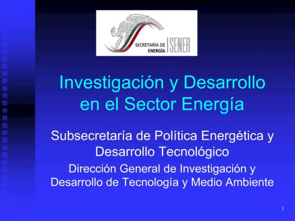 Investigaci n y Desarrollo en el Sector Energ a