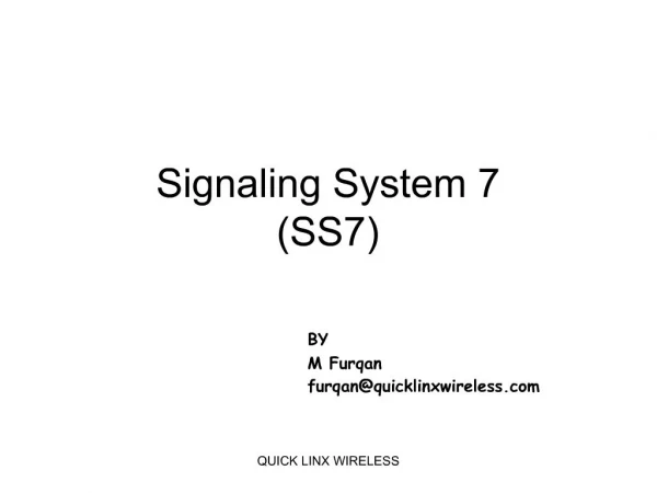 Signaling System 7 SS7