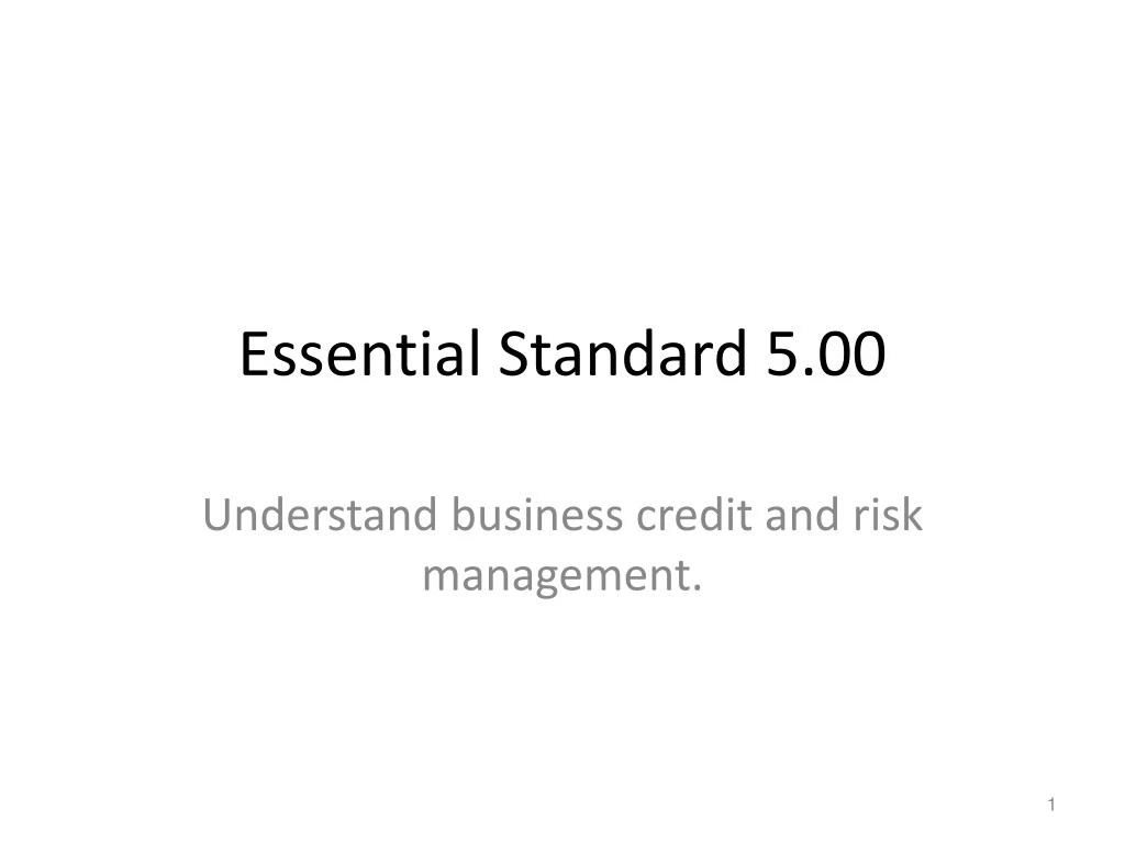 essential standard 5 00