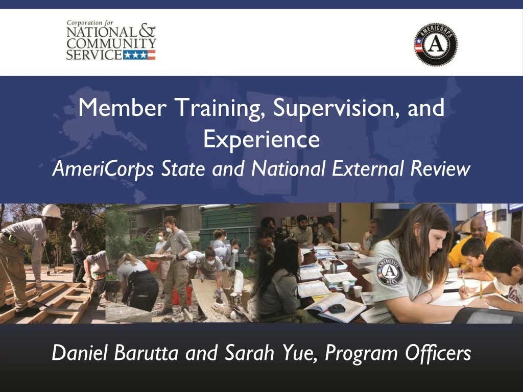 member training supervision and experience americorps state and national external review