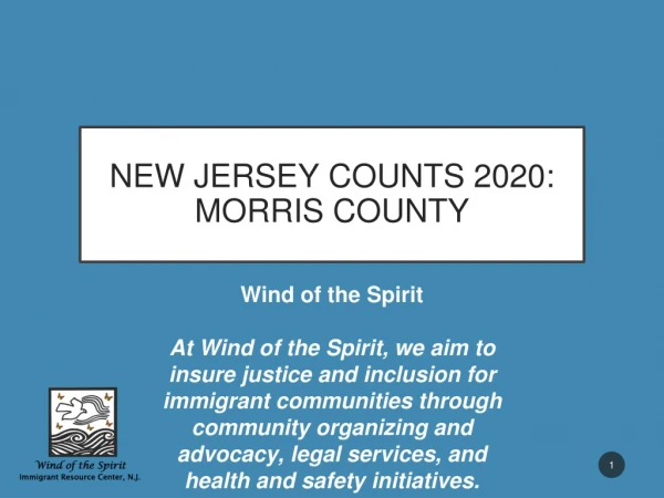NEW JERSEY COUNTS 2020: MORRIS COUNTY