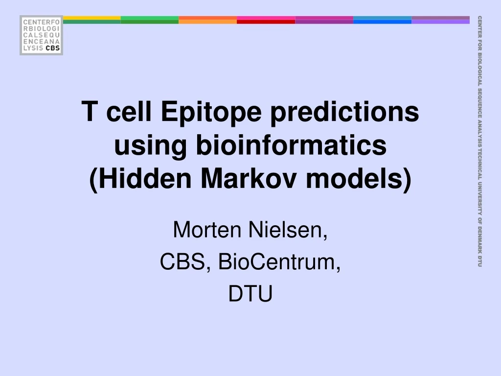 t cell epitope predictions using bioinformatics hidden markov models