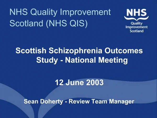 NHS Quality Improvement Scotland NHS QIS
