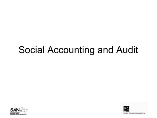 Social Accounting and Audit