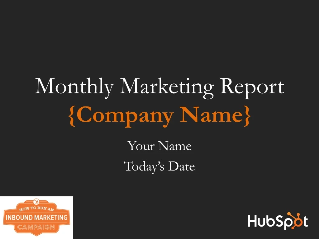 monthly marketing report company name