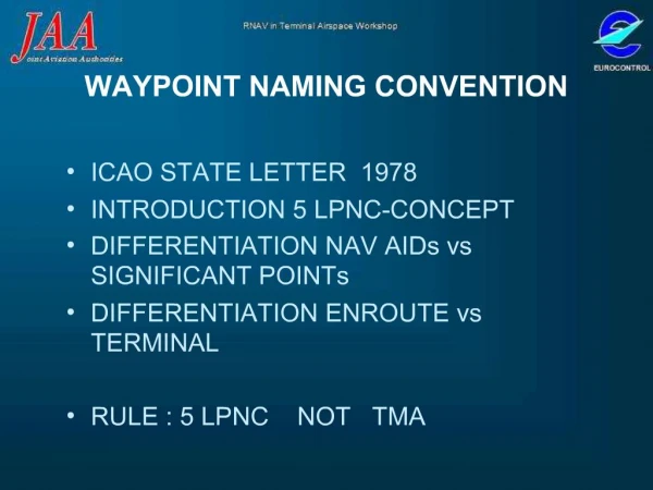 WAYPOINT NAMING CONVENTION