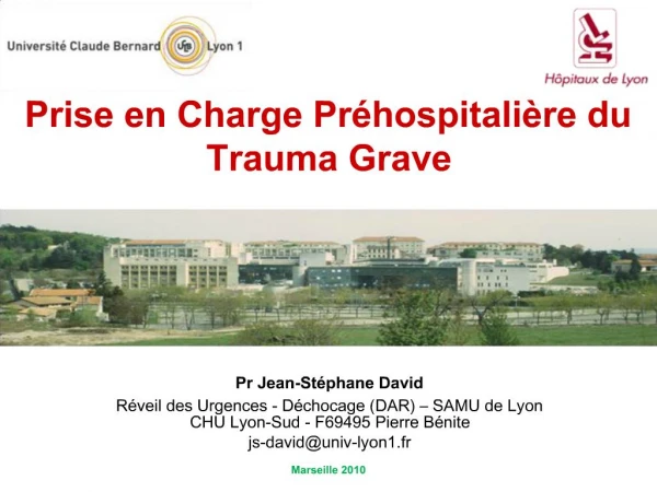 Prise en Charge Pr hospitali re du Trauma Grave