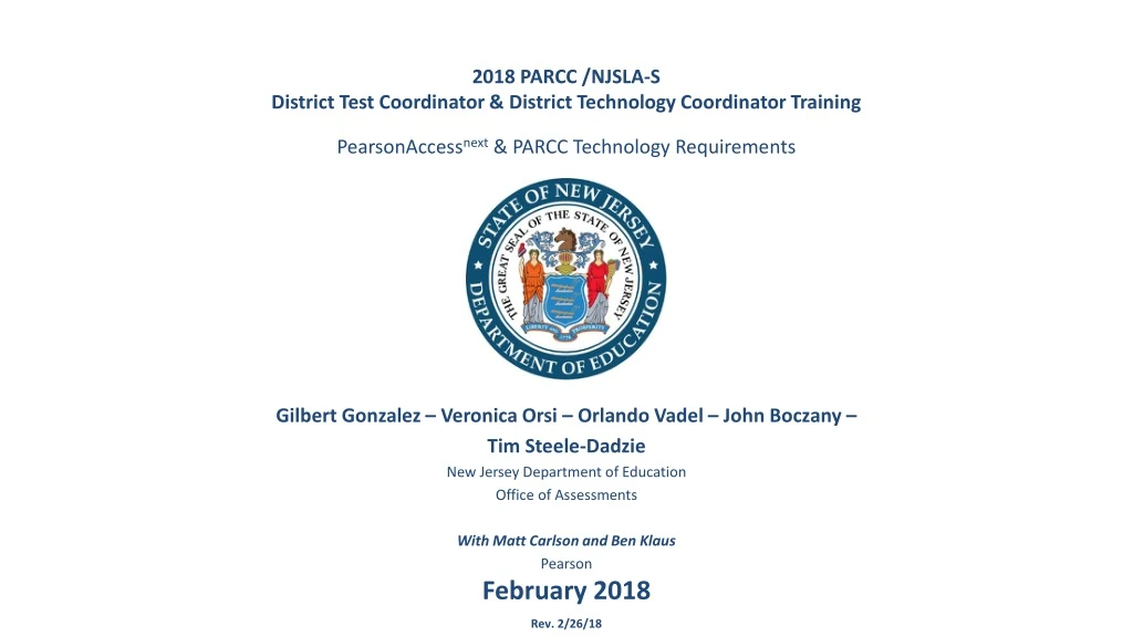 2018 parcc njsla s district test coordinator