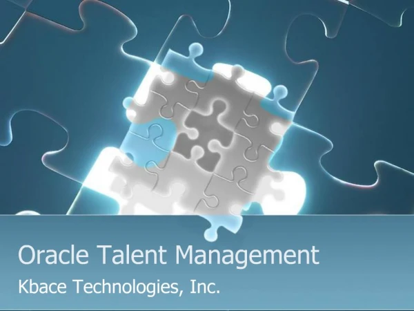 Oracle Talent Management