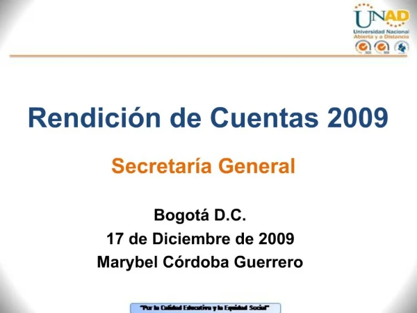 Rendici n de Cuentas 2009