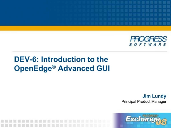 DEV-6: Introduction to the OpenEdge Advanced GUI