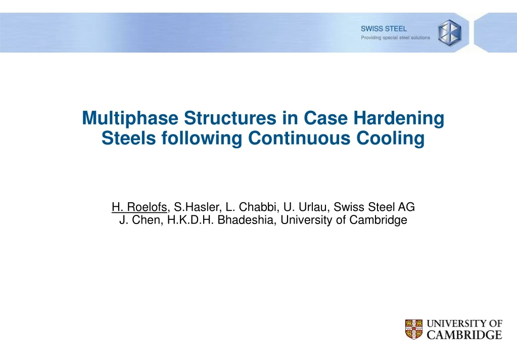 multiphase structures in case hardening steels