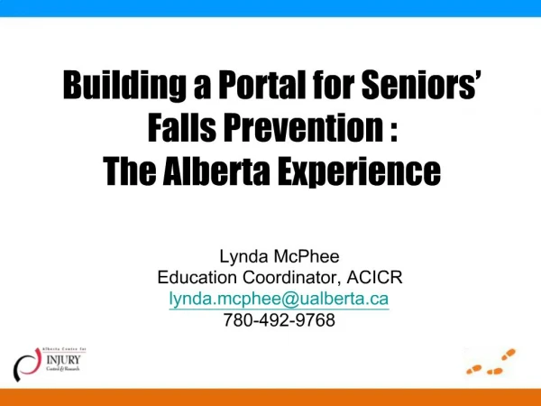 Building a Portal for Seniors Falls Prevention : The Alberta Experience