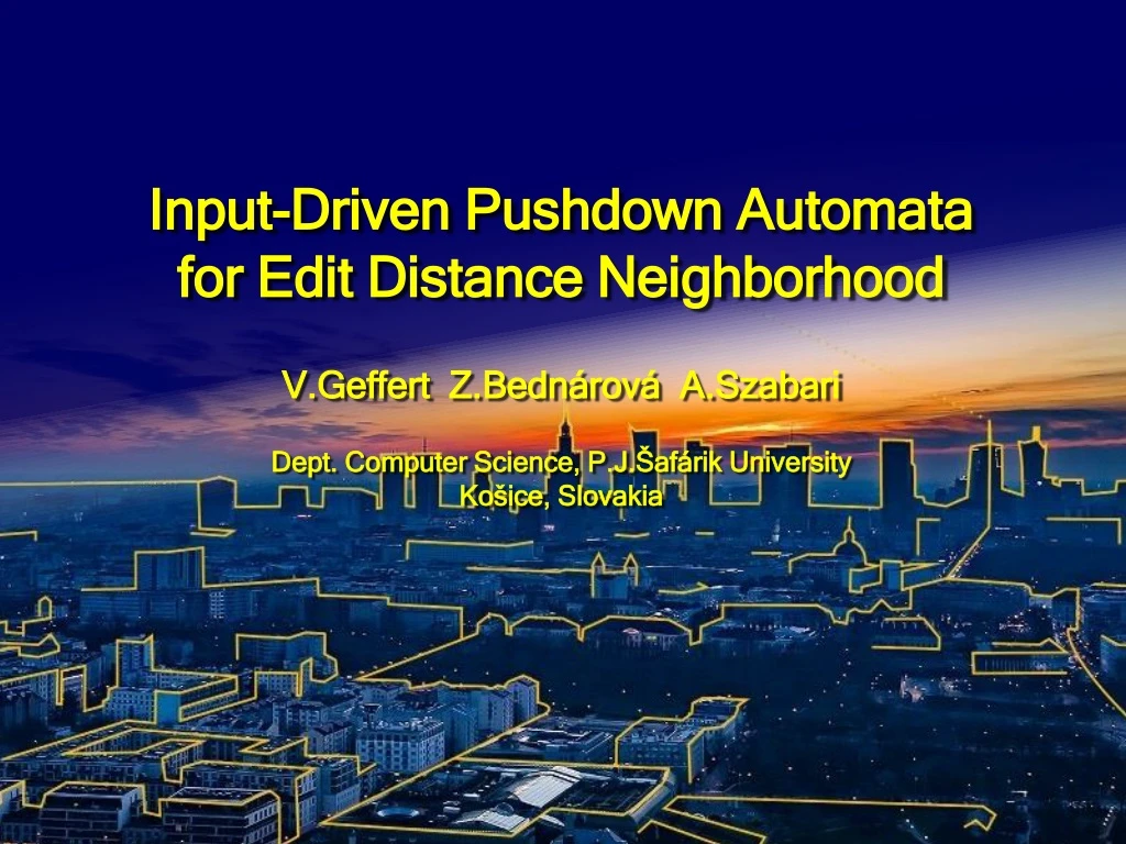 input driven pushdown automata for edit distance