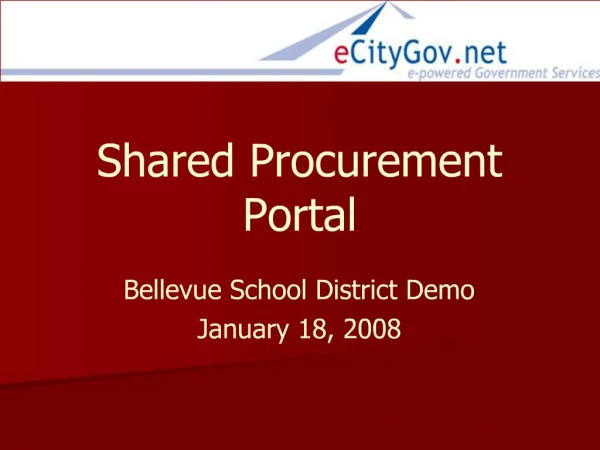 Shared Procurement Portal