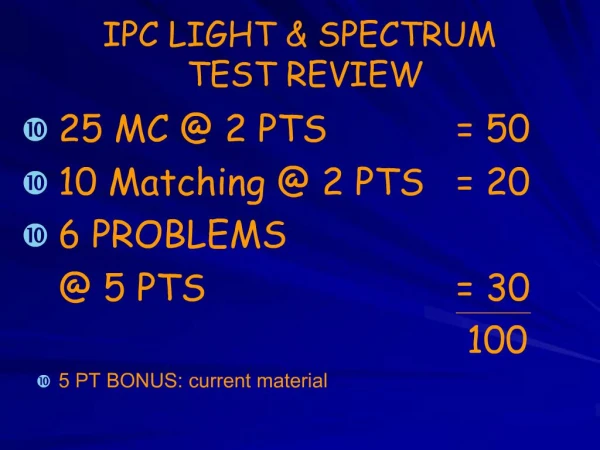 IPC LIGHT SPECTRUM TEST REVIEW