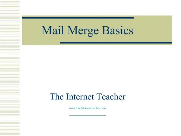 Mail Merge Basics The Internet Teacher TheInternetTeacher