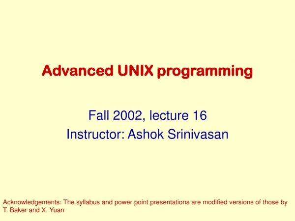 Advanced UNIX programming