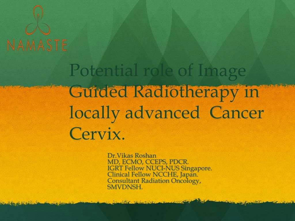 potential role of image guided radiotherapy in locally advanced c ancer c ervix