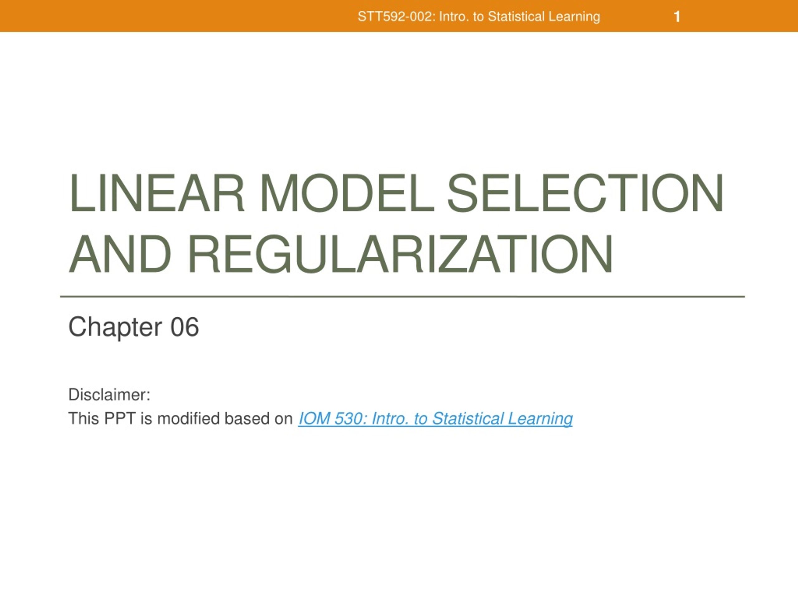 PPT - Linear Model Selection and regularization PowerPoint Presentation ...
