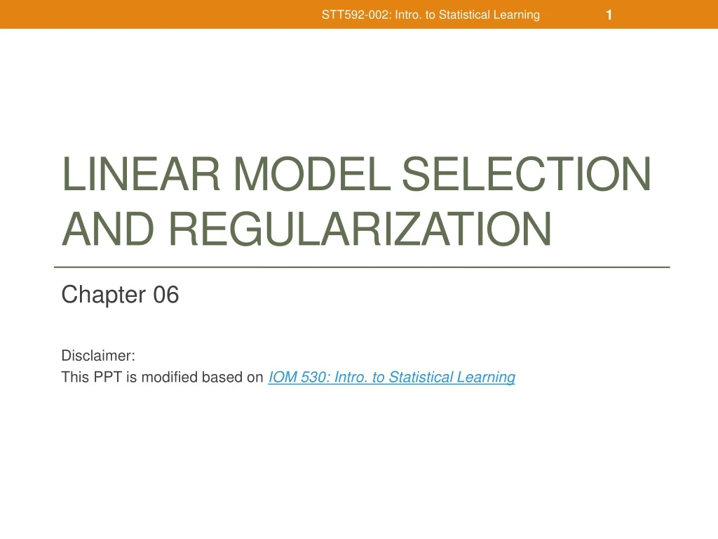 linear model selection and regularization