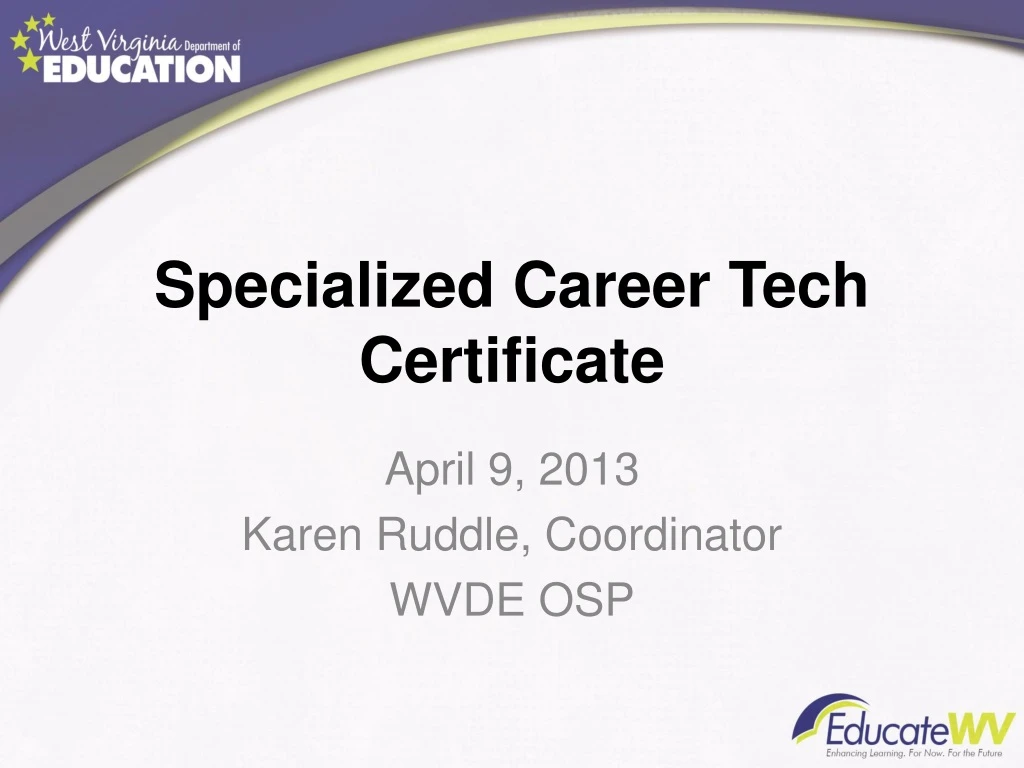 specialized career tech certificate