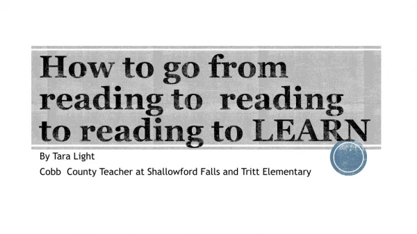 How to go from reading to reading to reading to LEARN