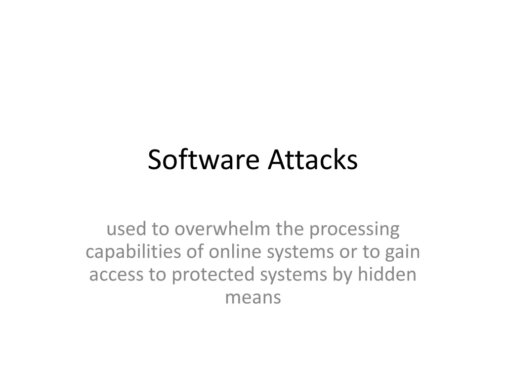 software attacks