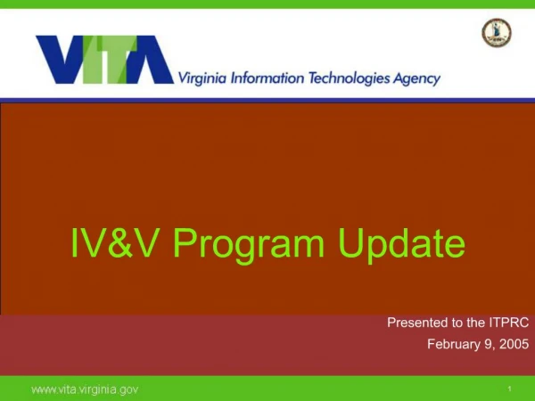 IVV Program Update