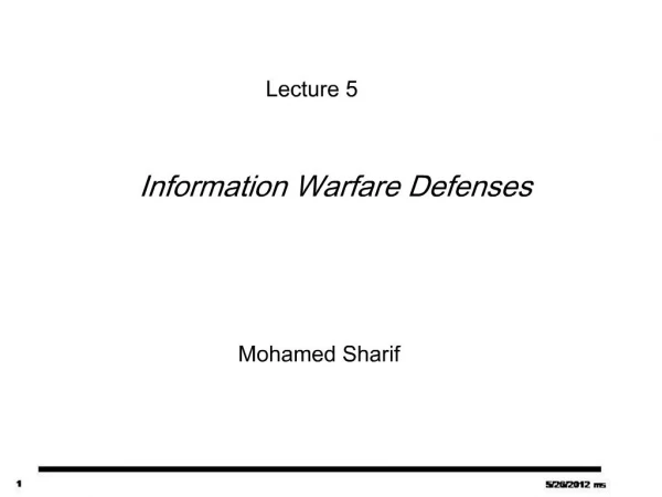 Information Warfare Defenses