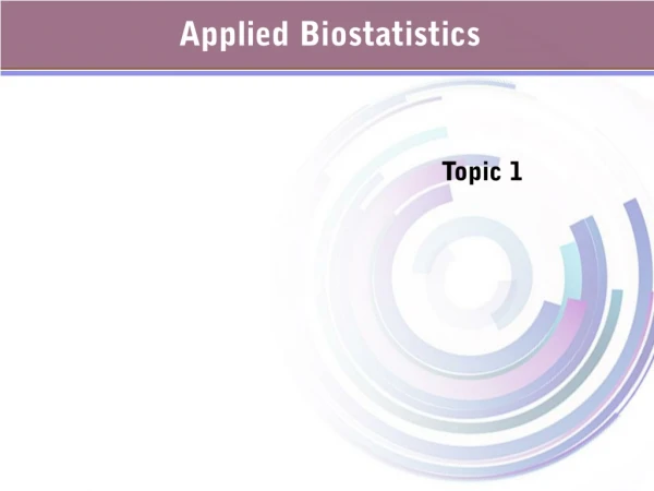 Applied Biostatistics