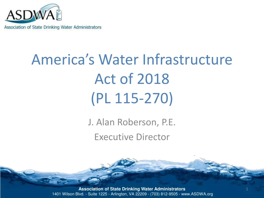 america s water infrastructure act of 2018 pl 115 270