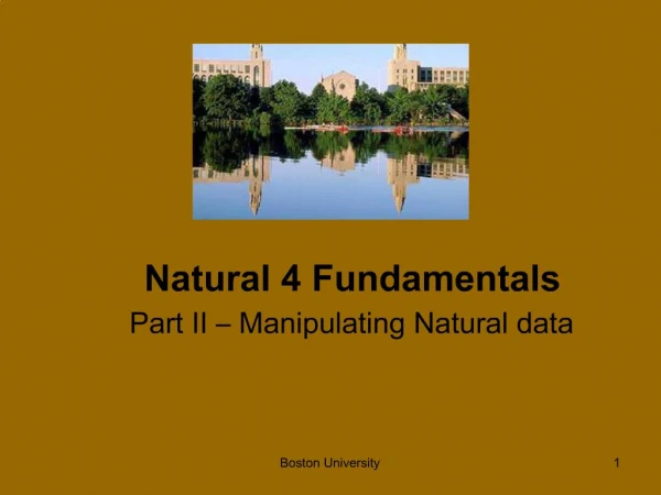 Natural 4 Fundamentals Part II Manipulating Natural data