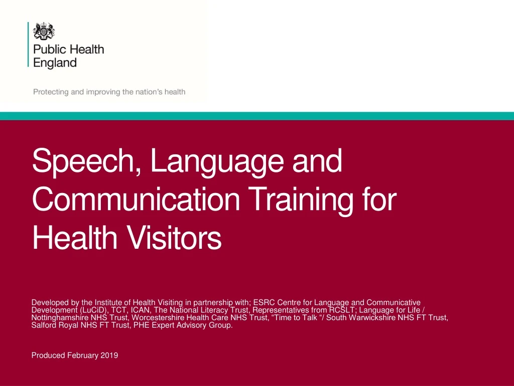 speech language and communication training for health visitors